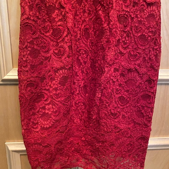 Nicole Miller Sexy Red Lace Dress Event Holiday Homecoming Date Night Size Small - Picture 7 of 11